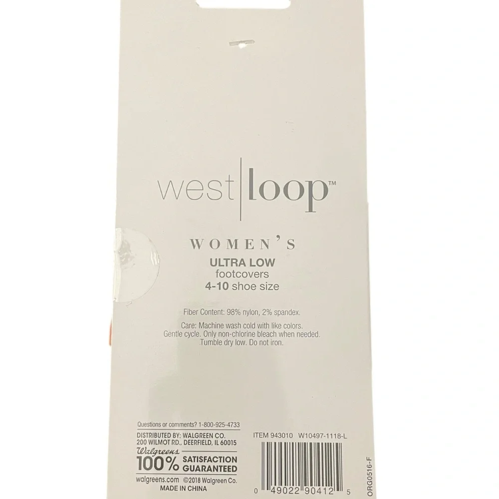 West Loop Women’s Ultra Low Footcovers 2 Pairs Shoe Size 4-10 Beige No Show Sock